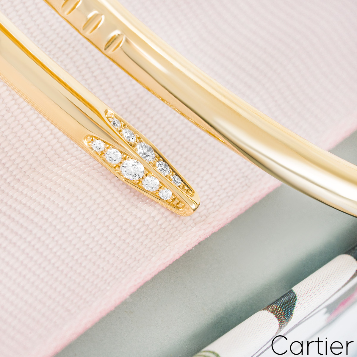 Cartier Yellow Gold Diamond Juste Un Clou Bracelet Size 17 B6048617
